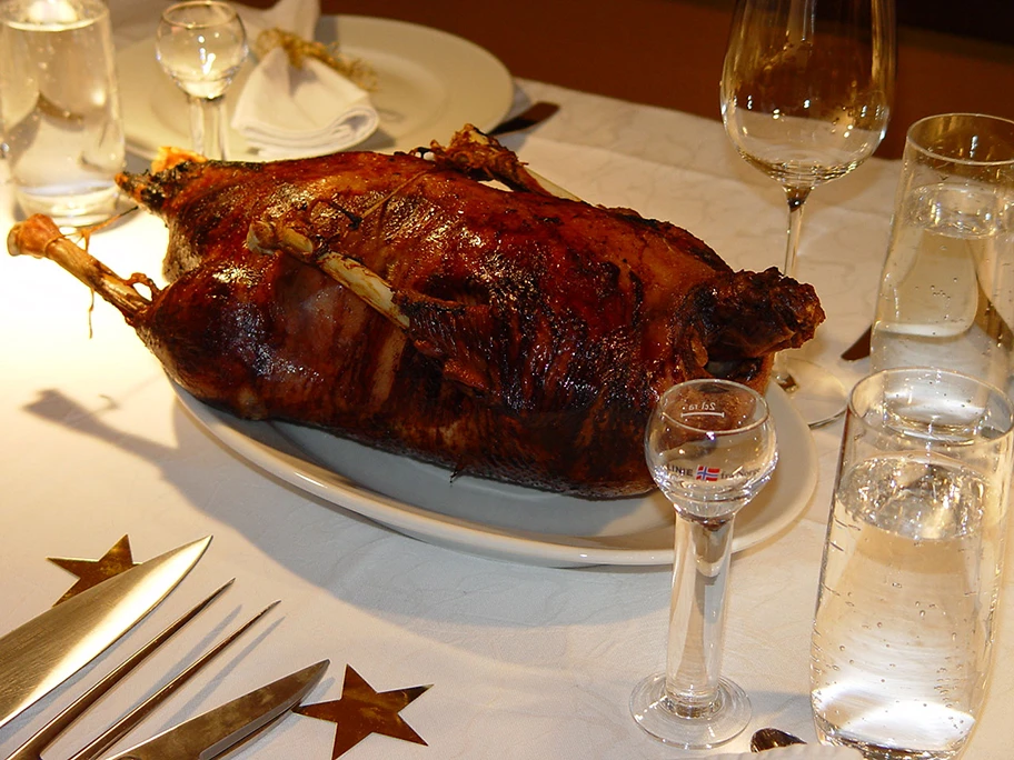 Traditionelle Weihnachtsgans am Heiligabend.