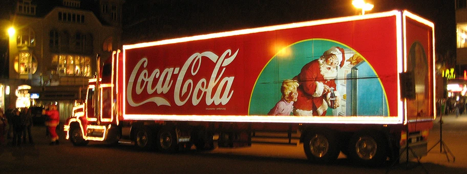 Coca-Cola-Weihnachtstruck in Utrecht.