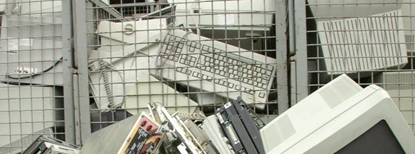 Elektronikschrott in einer Recyclingsfirma in Goslar, Deutschland.