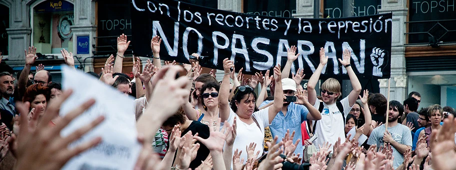 Demonstration der 15-M Bewegung (Indignados) in Madrid, Mai 2012.