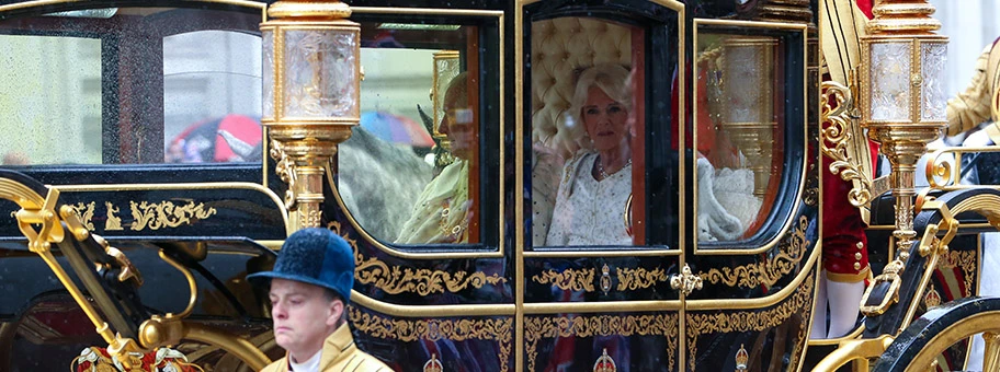 Charles und Camilla während der Krönungszeremonie am 6. Mai 2023.