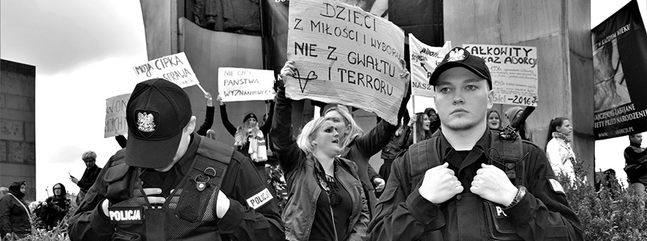 Demonstration für das Recht auf Abtreibung in Danzig, Polen.