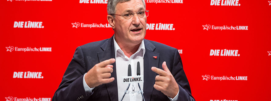 Bernd Riexinger auf dem Bundesparteitag Der Linken im Mai 2014 in Berlin, Velodrom.