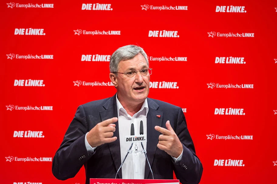 Bernd Riexinger auf dem Bundesparteitag Der Linken im Mai 2014 in Berlin, Velodrom.