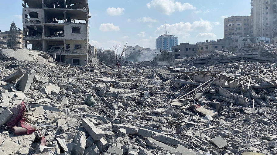 Zerstörung im Gaza Streifen, Oktober 2023.