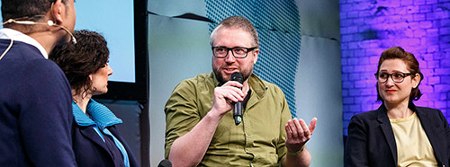 Der deutsche Autor und Journalist Daniel Schulz an der Re:publica, Mai 2019.