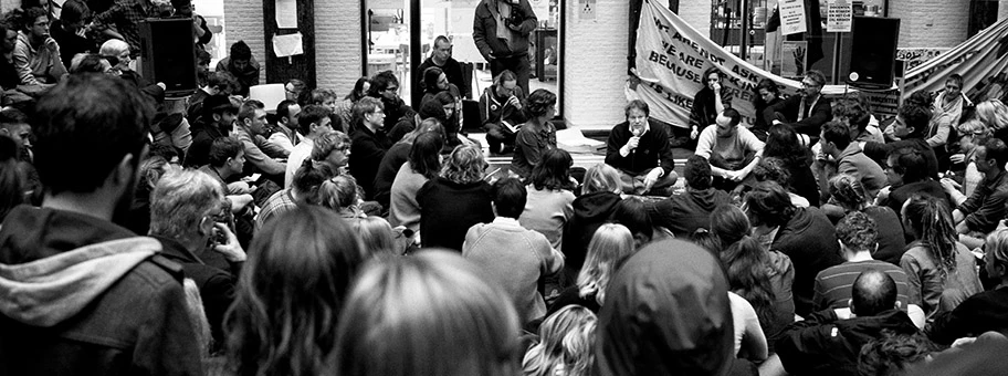 David Graeber im Maagdenhuis in Amsterdam, März 2015.