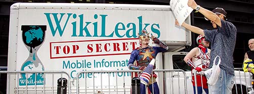 Occupy Wall Street Aktion in New York zur Unterstützung von WikiLeaks.