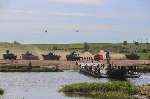 Französische Einheit bei dem NATO-Manöver «Defender Europe» bei Lomza in Polen, Mai 2022.