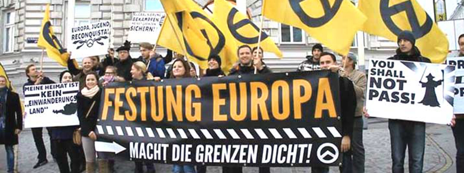 Demonstration der rechtsextremen Identitären Bewegung Österreichs gegen die Einwanderungspolitik Österreichs sowie jener der Europäischen Union.