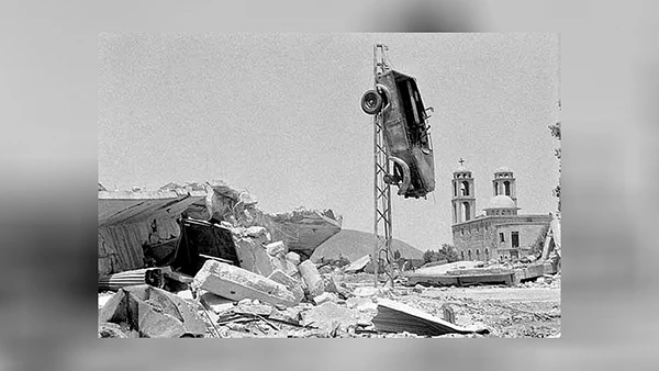 Zerstörung in der syrischen Stadt Quneitra auf den Golanhöhen nach dem israelischen Abzug 1974.
