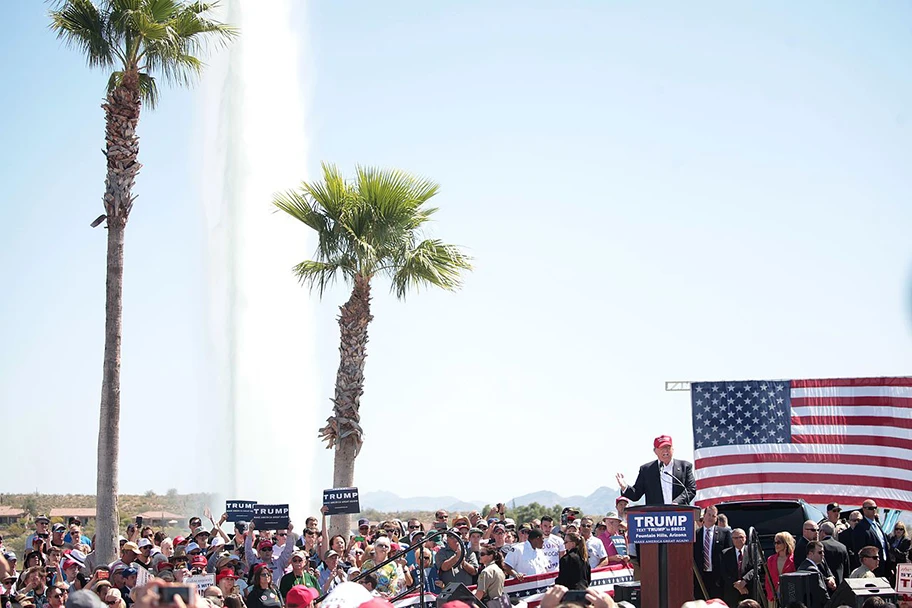 Donald Trump bei einer Rede in Fountain Hills, Arizona.