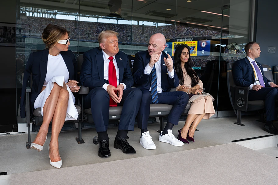 Gianni Infantino und Donald Trump am 13. Juli 2025 im MetLife Stadium in East Rutherford, New Jersey.