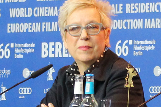 Dorris Dörrie an der Pressekonferenz der Berlinale 2016 anlässlich der Präsentation ihres neuen Filmes «Grüsse aus Fukushima».