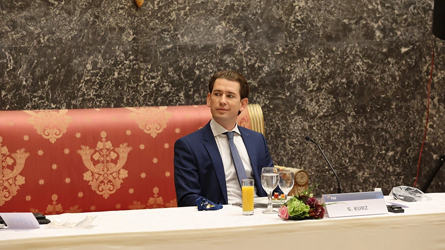 Sebastian Kurz an einem EPP Treffen, 15. Oktober 2020.