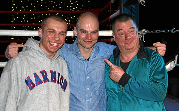 Regisseur Thomas Stuber (Mitte) am Filset von «Herbert», März 2014.