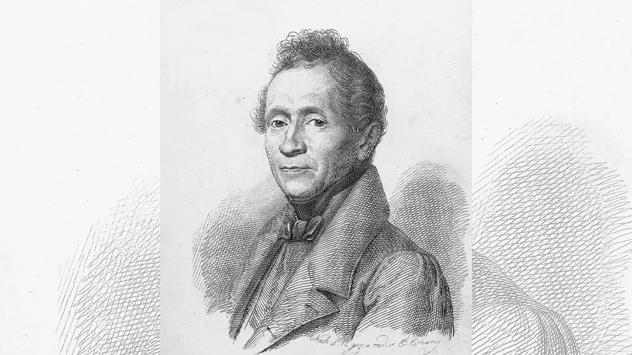 Joseph von Eichendorff, Autorenportrait (Stahlstich) aus: Werke, Berlin, Simion, 1842.