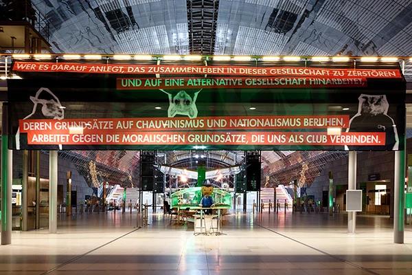 Eingang 36C3 Banner Chaos Computer Club.
