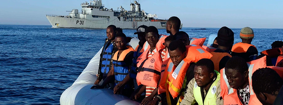 Migranten auf dem Mittelmeer am 28. Juni 2015.
