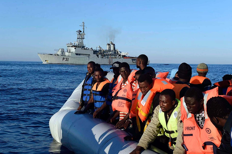 Migranten auf dem Mittelmeer am 28. Juni 2015.