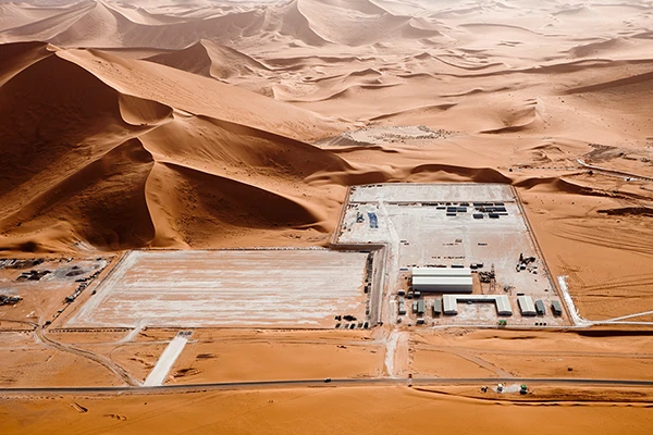 Die Gas- und Ölförderanlage El Merk im Südosten Algeriens.