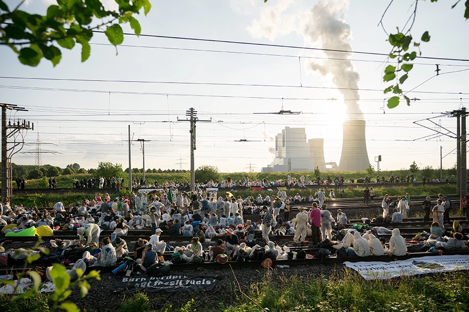 Blockade vom des Kraftwerks Neurath (vom 21. bis 23. Juni 2019) im Süden von Grevenbroich.