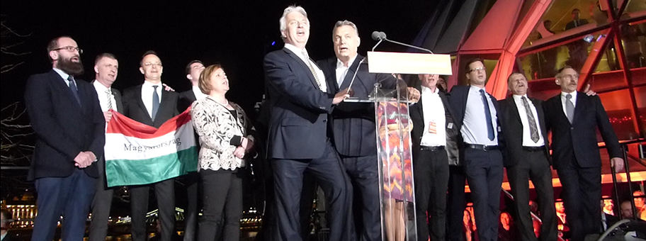 Viktor Orbán am Wahlabend in Budapest, April 2018.