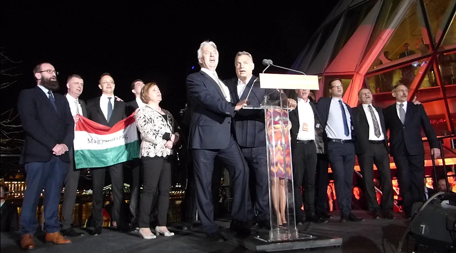 Viktor Orbán am Wahlabend in Budapest, April 2018.