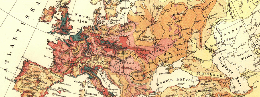 Karte von Europa aus dem Jahr 1907.