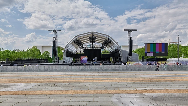 Veranstaltung zur Feier zu 75 Jahren Grundgesetz in Berlin, 24. Mai 2024.