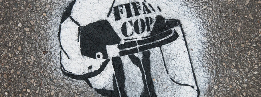 Graffiti gegen die FIFA Weltmeisterschaft in Brasilien 2014.