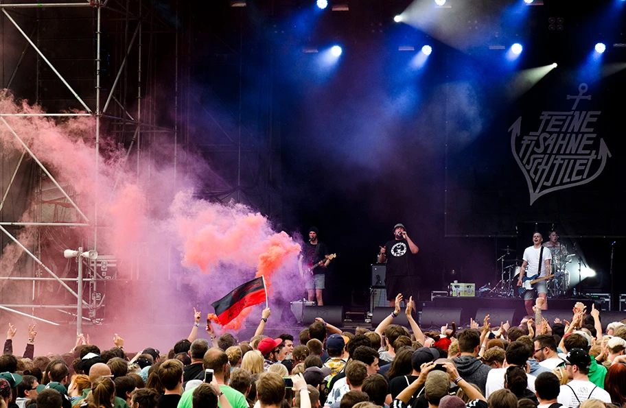 Die Band «Feine Sahne Fischfilet» auf dem Kosmonaut Festival 2014 in Chemnitz Oberrabenstein.