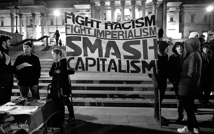 Demonstration am Trafalgar Square in London, Januar 2017.