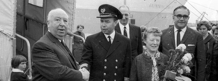 Filmregisseur Alfred Hitchcock in Kiel, Septmeber 1966.