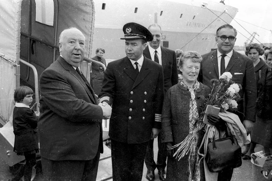 Filmregisseur Alfred Hitchcock in Kiel, Septmeber 1966.