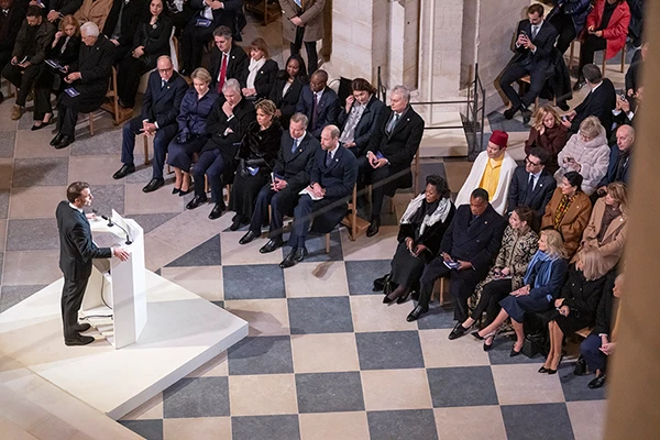 Emmanuel Macron bei der Widereröffnung von Notre Dame am 7. Dezember 2024 in Paris.
