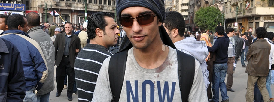 Demonstrant auf dem Tahrir Platz im Januar 2011.