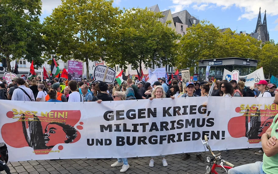 Demonstration gegen den Krieg in Köln, 30. August 2025.
