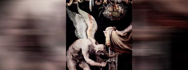 Kairos auf einem Fresko von Francesco Salviati im Audienzsaal des Palazzo Sacchetti in Rom.