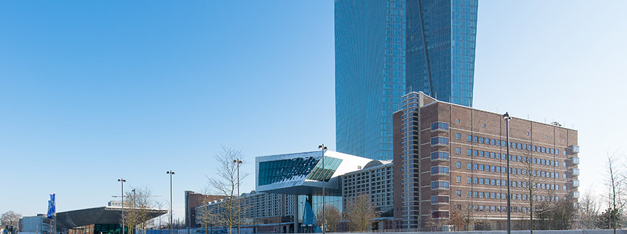 Gebäudekomplex der Europäischen Zentralbank in Frankfurt am Main.