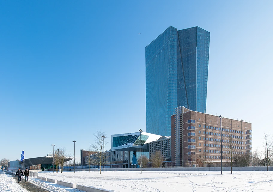 Gebäudekomplex der Europäischen Zentralbank in Frankfurt am Main.