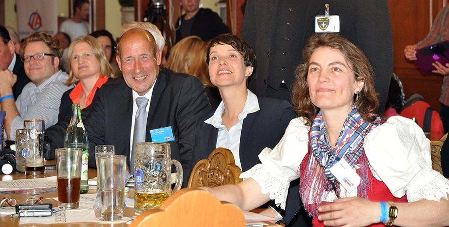 Frauke Petry bei einer Kundgebung der AfD im Münchner Hofbräukeller, 2016.