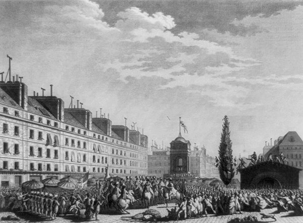 Proklamation der französischen Verfassung auf dem Place du Marché des Innocens am 14. September 1791.