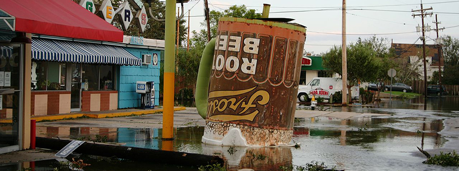 Zerstörungen in New Orleans nach dem Hurrikan Katrina.