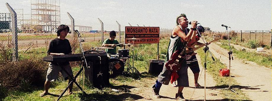 Protestaktion gegen Monsanto in Malvinas, Argentinien.
