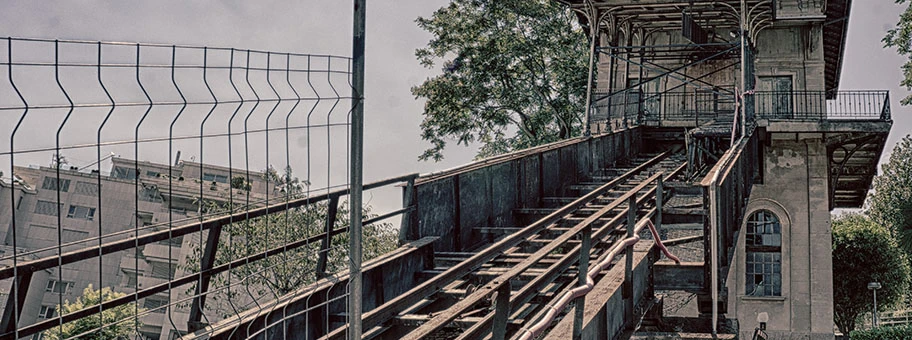 Standseilbahn in Lugano, Schweiz.