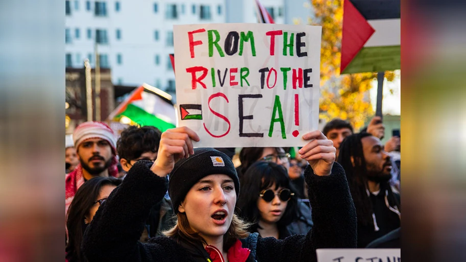 Pro-Palästina Demonstration am 12. November 2023 in Columbus, USA.