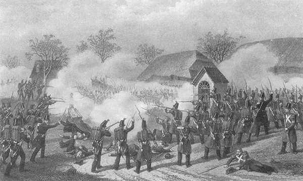 Sonderbundskrieg in der Schweiz. Das Gefecht von Geltwil am 12. November 1847.