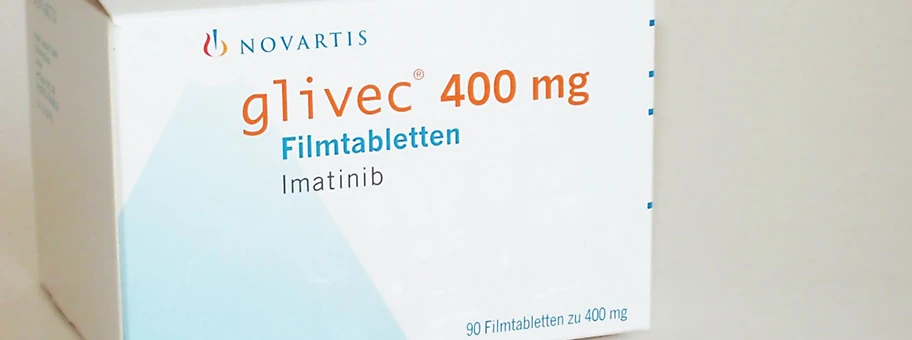 Packung des Krebsmedikaments Glivec von Novartis.