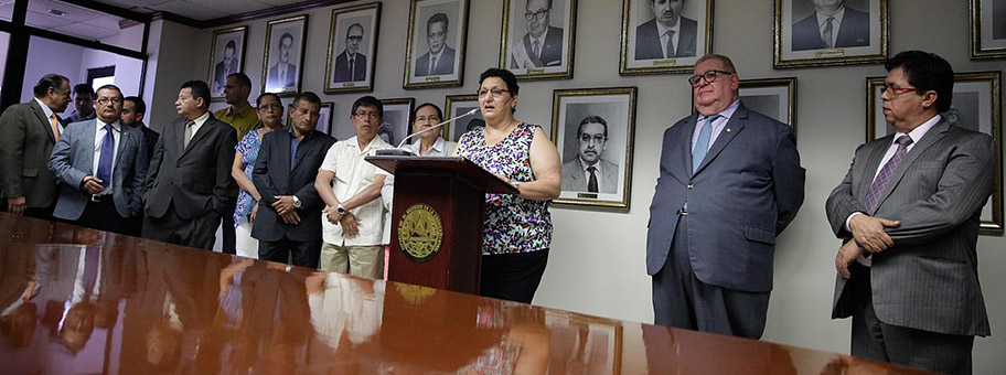 Im Oktober 2016 präsentiert die FMLN-Abgeordnete Lorena Peña (hier in San Salvador im Februar 2016) einen Vorschlag zur Liberalisierung des Gesetzes, bei dem in vier Fällen eine Abtreibung straffrei möglich wäre.